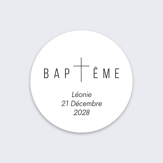 Stickers Baptême Croix Minimaliste