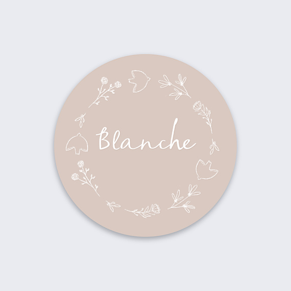 Stickers Baptême Colombe au Crayon