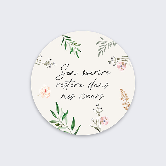 Sticker décès Cadre Fleuri