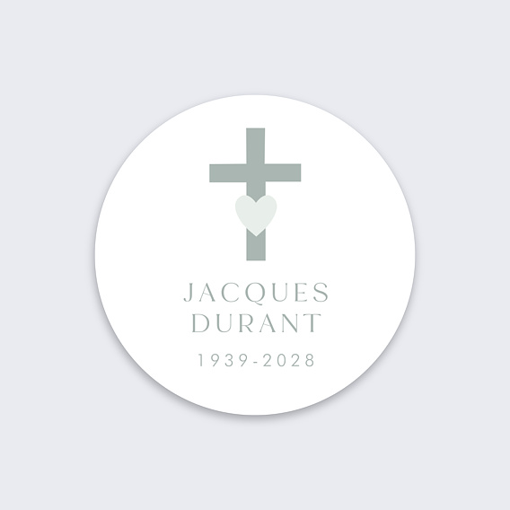 Sticker décès Croix Amour