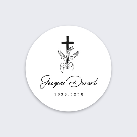 Sticker décès Croix et Blé