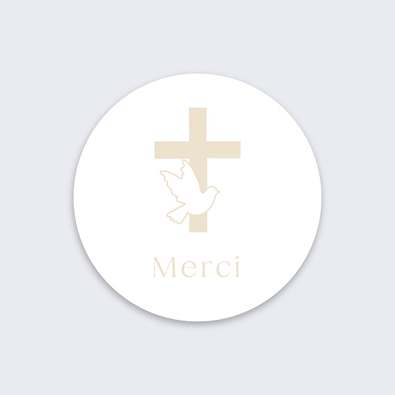 Sticker décès Croix et Colombe