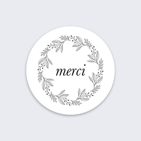 Sticker décès Merci Couronne
