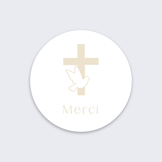 Stickers Décès Croix et Colombe
