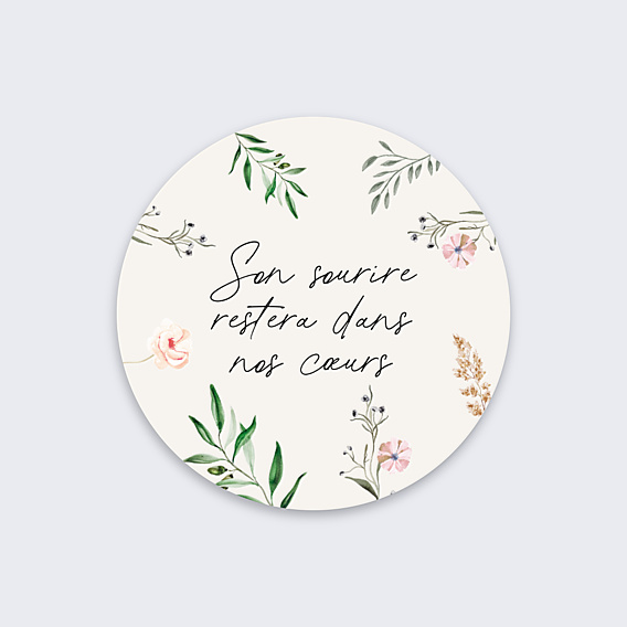 Stickers Décès Cadre Fleuri