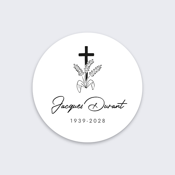 Stickers Décès Croix et Blé