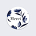 Stickers Décès Fleurs Bleues Aquarelle
