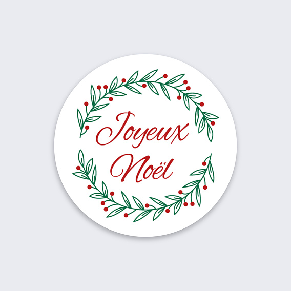 Stickers de Noël  Joyeux Noël couronne