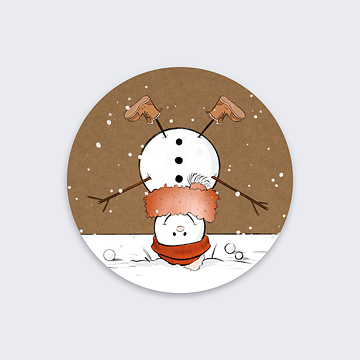 Stickers de Noël  Bonhomme de Neige Retourné