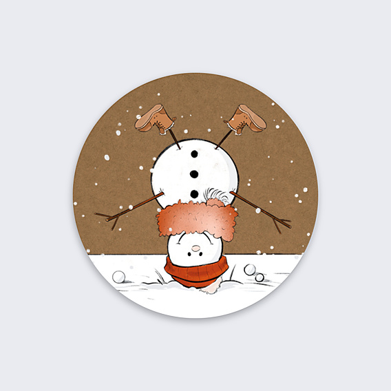 Stickers Noël Bonhomme de Neige Retourné