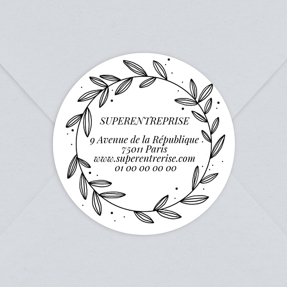 Stickers Voeux Entreprise Couronne de feuilles