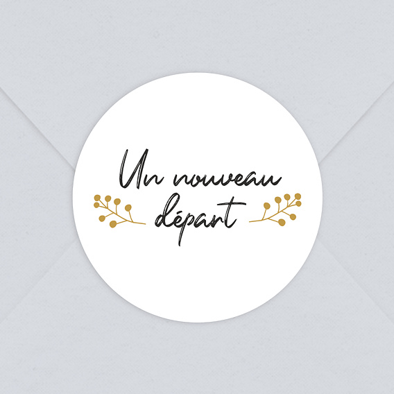 Stickers Voeux Entreprise Nouvelle Année Nouveau Départ