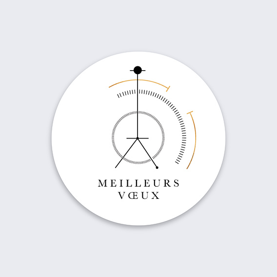 Stickers vœux entreprise Architecte Compas Recto