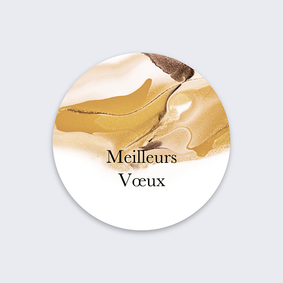 Stickers vœux entreprise Encre Dorée Recto