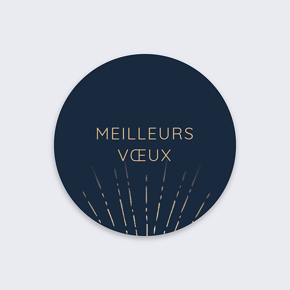 Stickers vœux entreprise Feux Artifices Recto