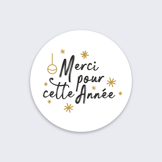 Stickers vœux entreprise Merci Pour Cette Année Recto