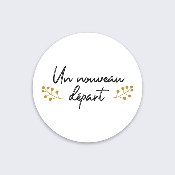 Stickers vœux entreprise Nouvelle Année Nouveau Départ Recto