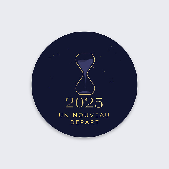 Stickers vœux entreprise Sablier Recto