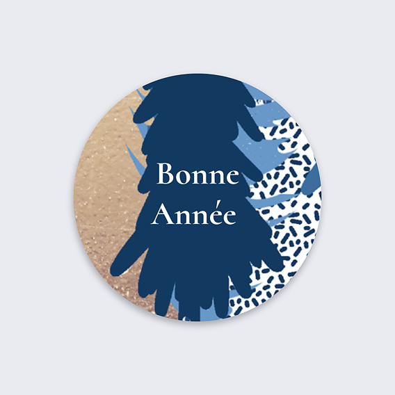 Stickers vœux entreprise Sapin Pointillisme Recto