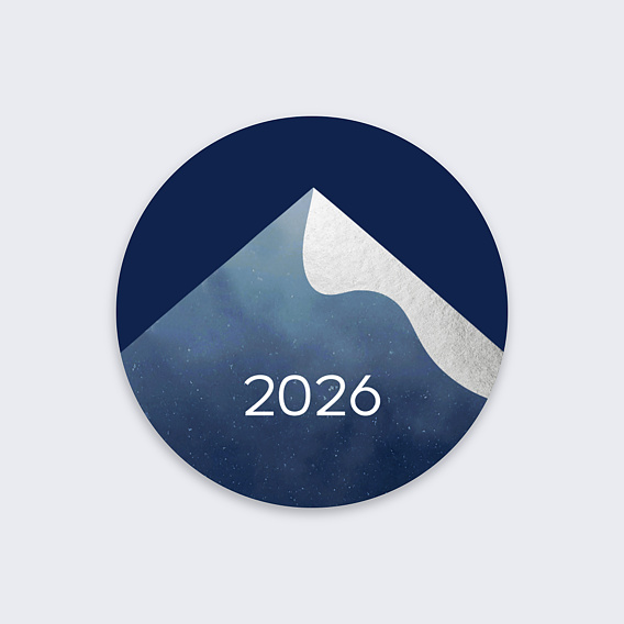 Stickers vœux entreprise Viser Des Sommets Recto