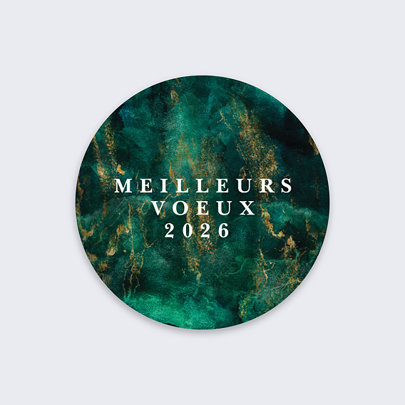 Stickers vœux entreprise Encadré Ocre Après 1