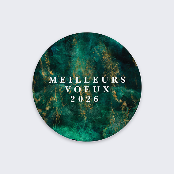 Stickers Voeux Encadré Ocre