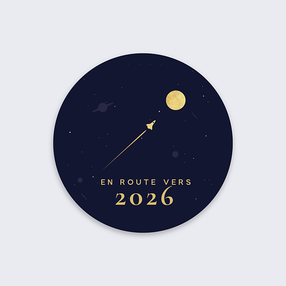 Stickers Voeux Fusée