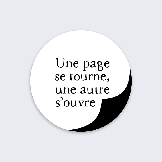 Stickers vœux entreprise Une page se tourne Recto