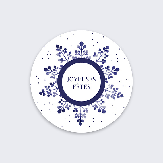 Stickers Voeux Flocon Aquarelle