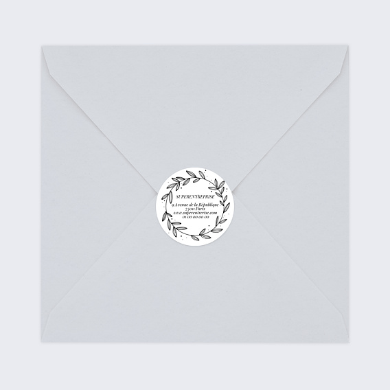 Stickers vœux entreprise Couronne de feuilles Après 4