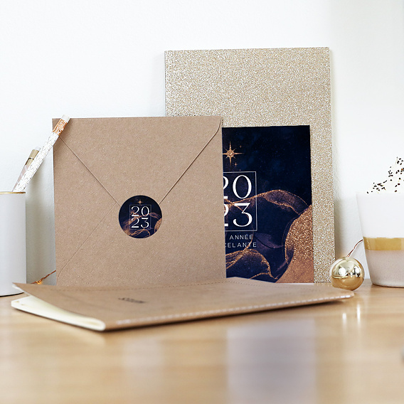 Stickers vœux entreprise Pluie d'Étoiles Après 4