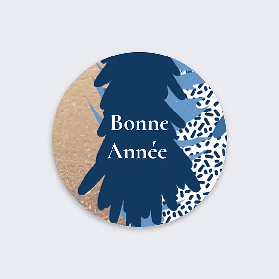 Stickers Voeux Sapin Pointillisme