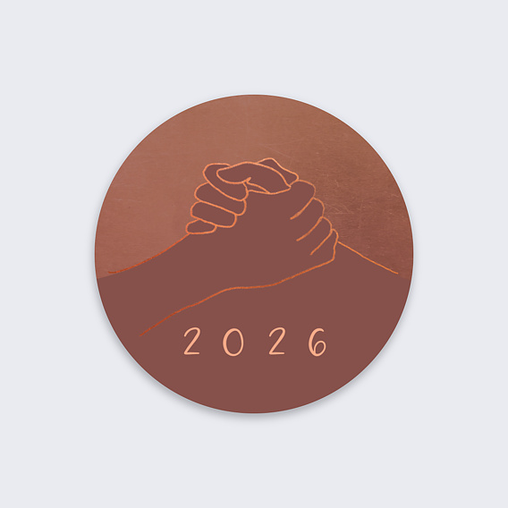 Stickers vœux entreprise Main Dans La Main Recto