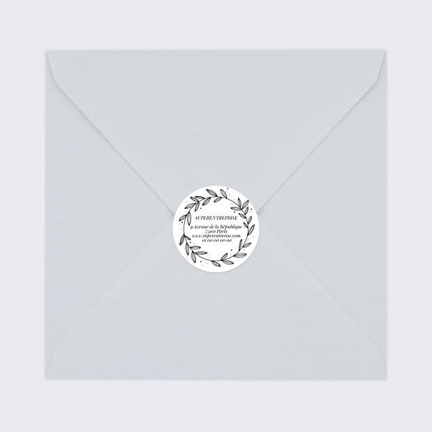 Stickers Voeux Couronne de feuilles