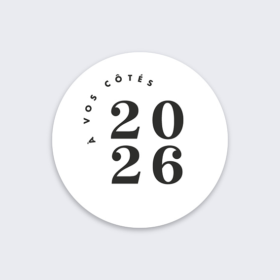 Stickers vœux entreprise À Vos Côtés Recto