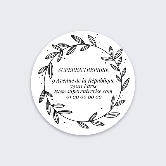 Stickers Voeux Couronne de feuilles
