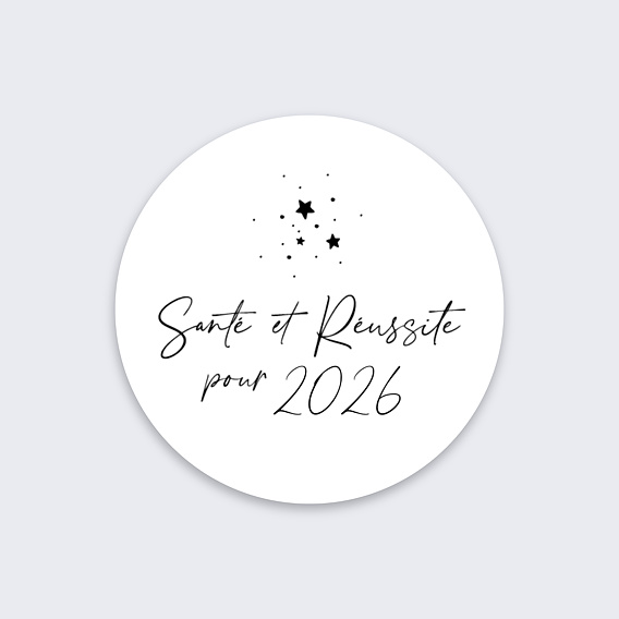 Stickers vœux entreprise Santé et Réussite Recto