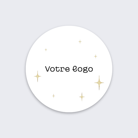 Stickers vœux entreprise Boule de Noel Logo Recto
