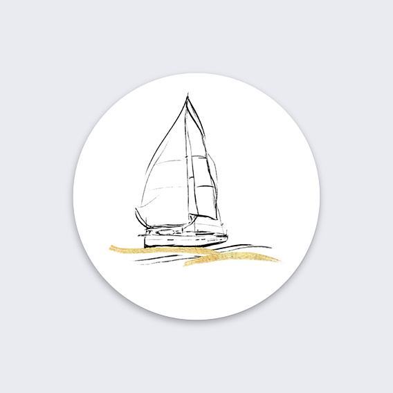 Stickers Voeux Voilier