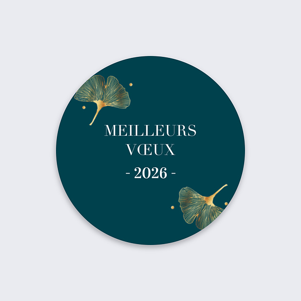 Stickers Voeux Ginkgo Recto