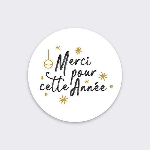 Stickers vœux entreprise Merci Pour Cette Année