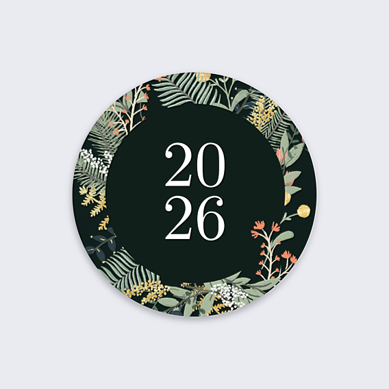 Stickers Voeux Cadre Floral Élégant