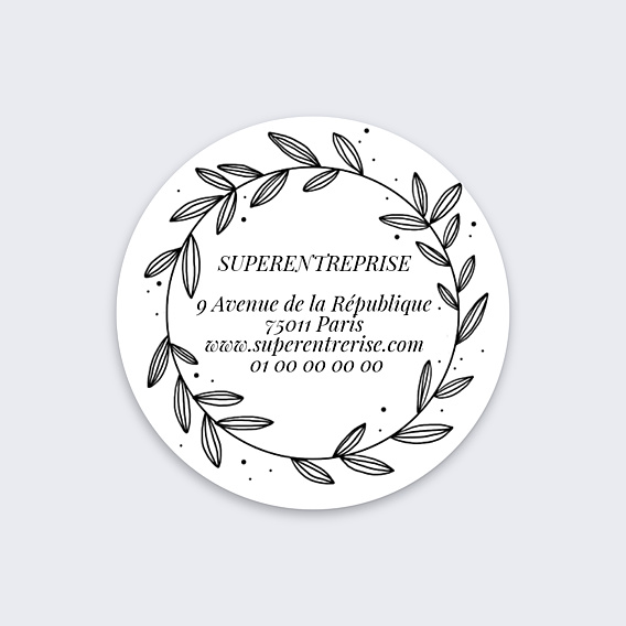 Stickers Voeux Couronne de feuilles