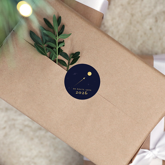 Stickers vœux entreprise Fusée Après 1