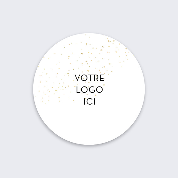 Stickers vœux entreprise Paillette Logo Recto