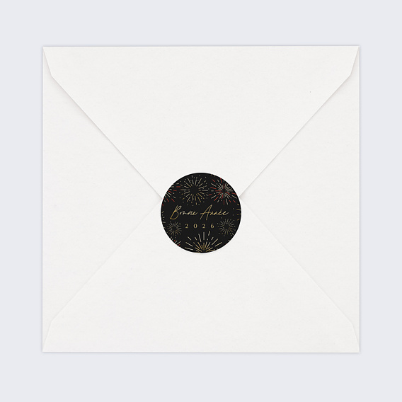 Stickers vœux entreprise Feux d’Artifice Colorés Après 4