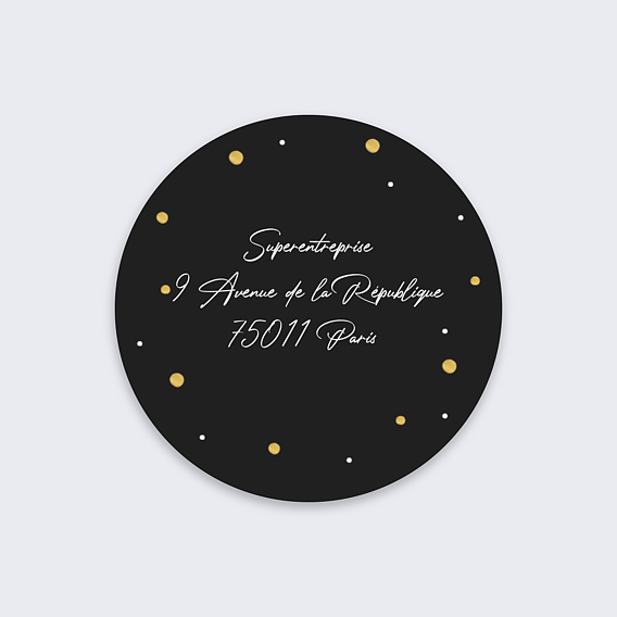 Stickers vœux entreprise Paillettes Recto