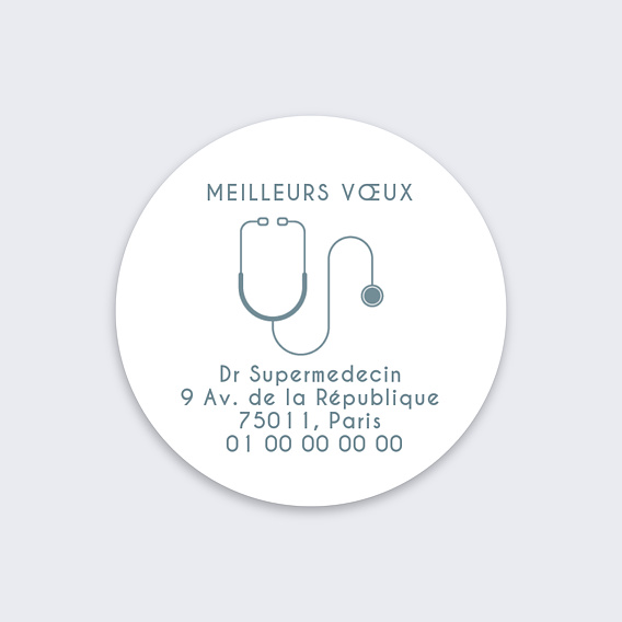 Stickers vœux entreprise Médecin Recto