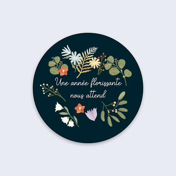 Stickers vœux entreprise Année Florissante Après 1