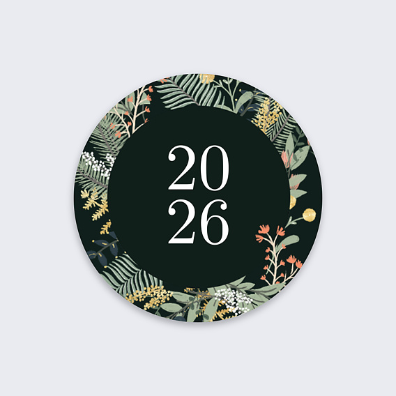 Stickers Voeux  Cadre Floral Élégant